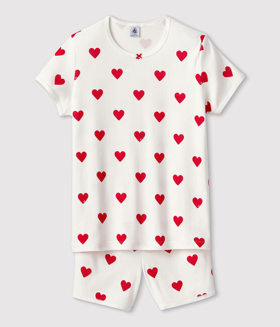 TEENS RED HEARTS SHORTS SLEEVE PYJAMAS