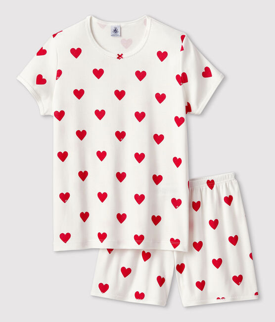TEENS RED HEARTS SHORTS SLEEVE PYJAMAS