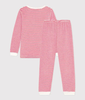 Red and White Striped Unisex Velour Pyjamas