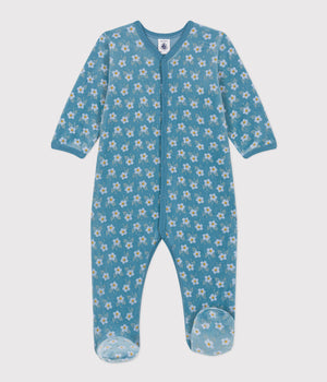 Velour Blue Floral Pyjamas