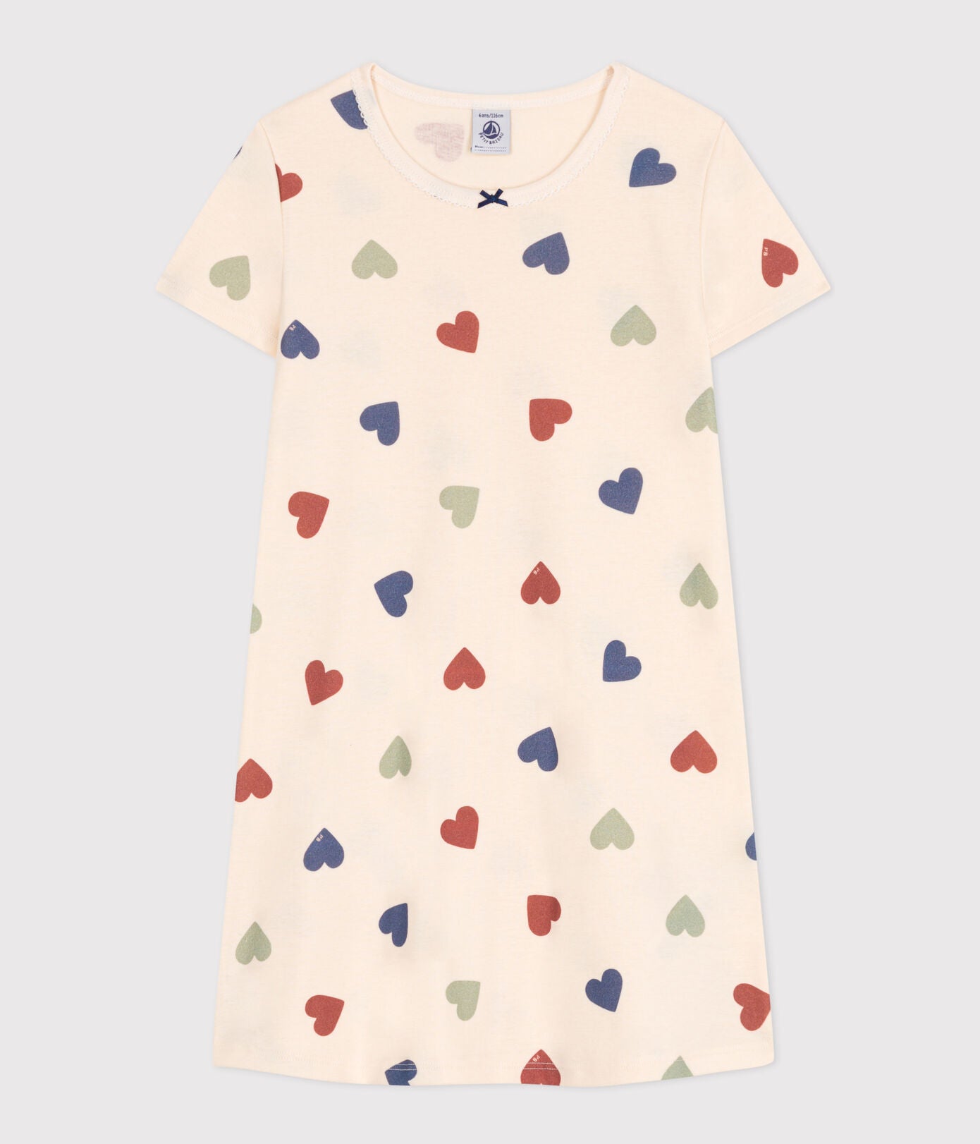 SHORTS SLEEVE MULTICOLOR HEART NIGHTGOWN