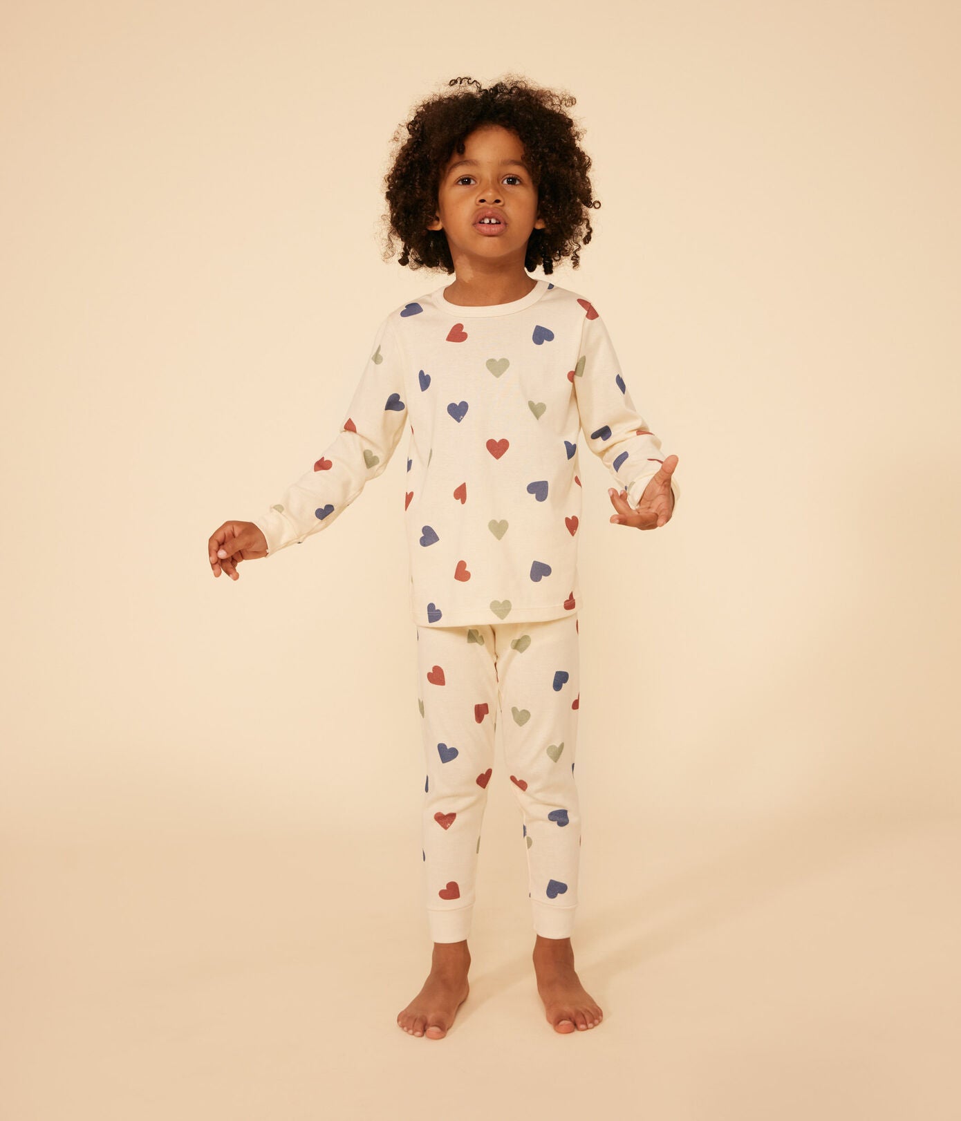 COTTON UNISEX MULTICOLOR HEART PYJAMAS