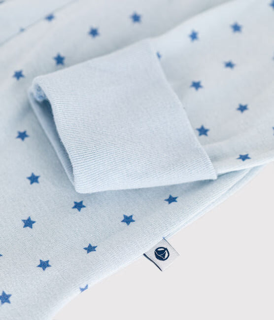 COTTON BLUE STARS WITH ZIPPER PAJAMAS