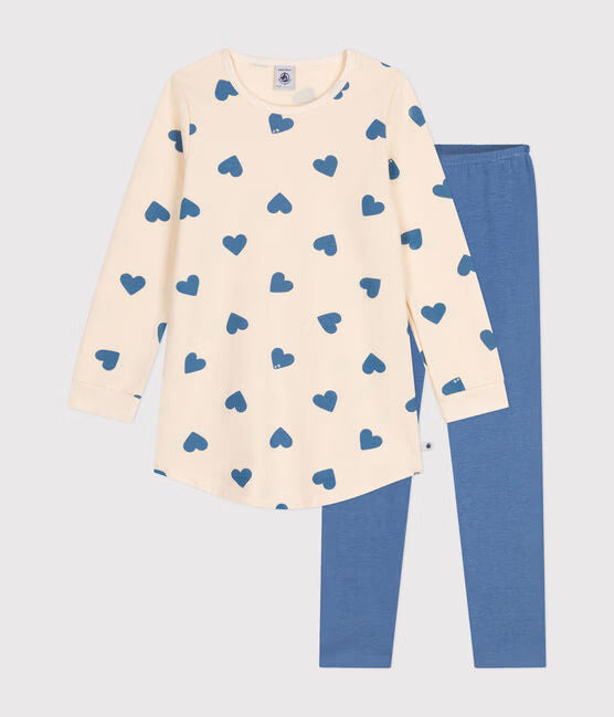 BLUE HEARTS NIGHTGOWN WITH LEGGINGS