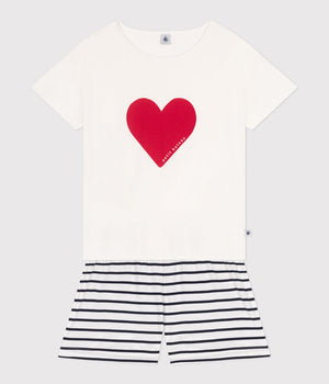 STRIPE WITH HEART SHORT PYJAMAS