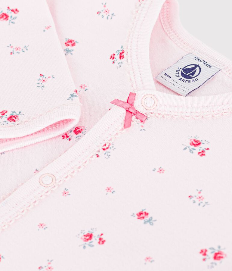 FOOTLESS SLEEPSUIT WITH FLORAL PRINT