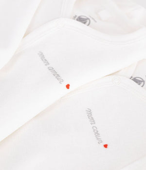 SET OF PLAIN VELOUR BABY PYJAMAS