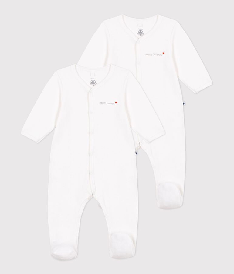 SET OF PLAIN VELOUR BABY PYJAMAS