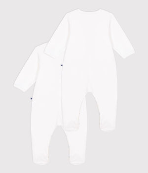 SET OF PLAIN VELOUR BABY PYJAMAS