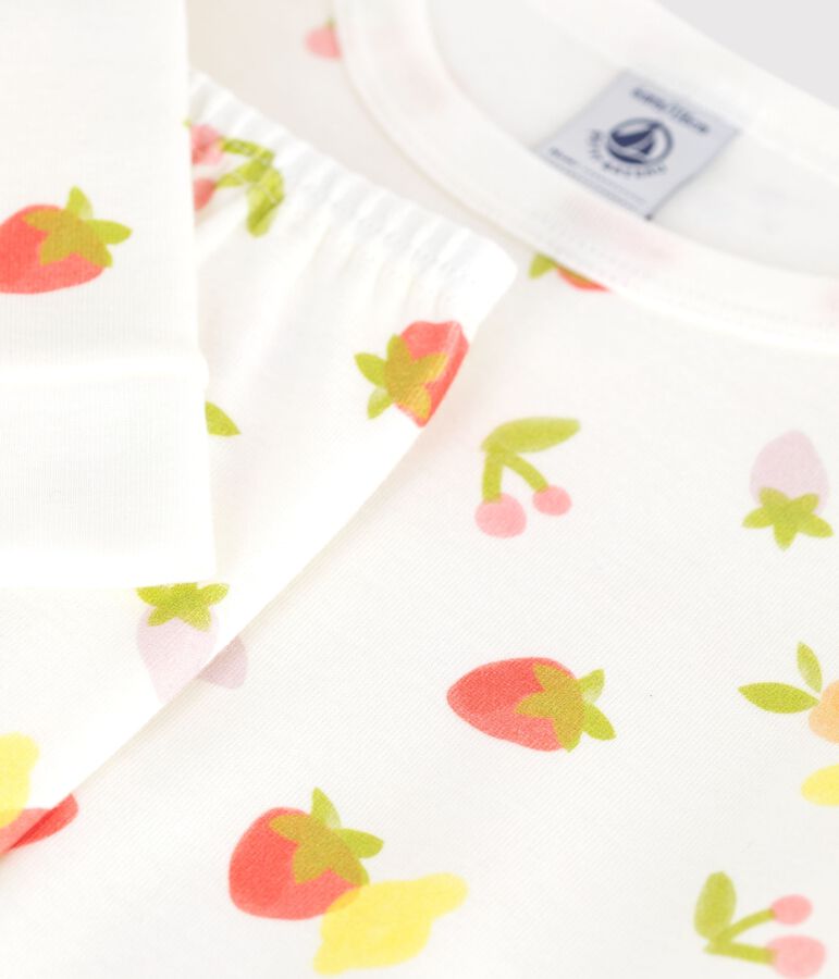 FITTED COTTON PYJAMAS WITH FRUIT PRINT