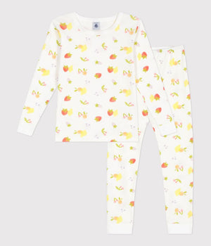 FITTED COTTON PYJAMAS WITH FRUIT PRINT