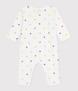 FOOTLESS SLEEPSUIT WITH HEART PRINT