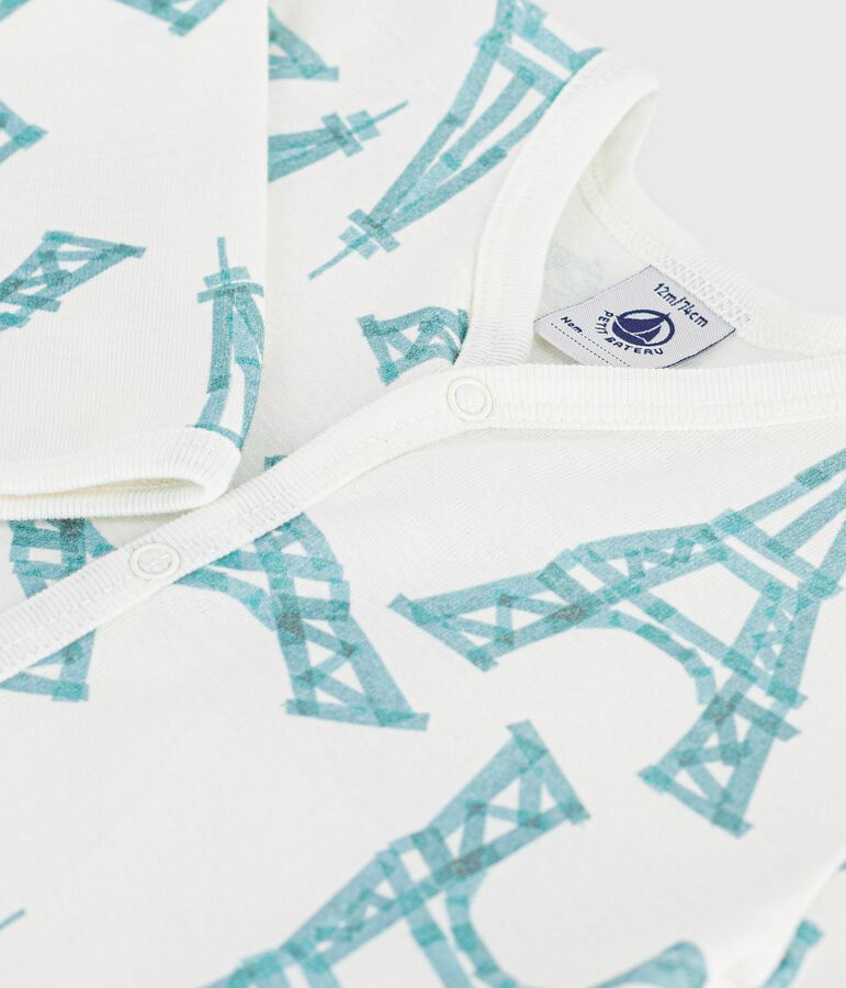 FOOTLESS SLEEPSUIT WITH EIFFEL TOWER PRINT