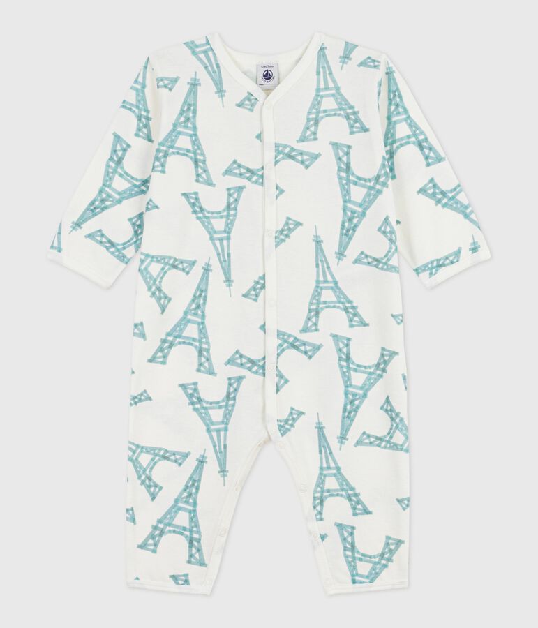 FOOTLESS SLEEPSUIT WITH EIFFEL TOWER PRINT