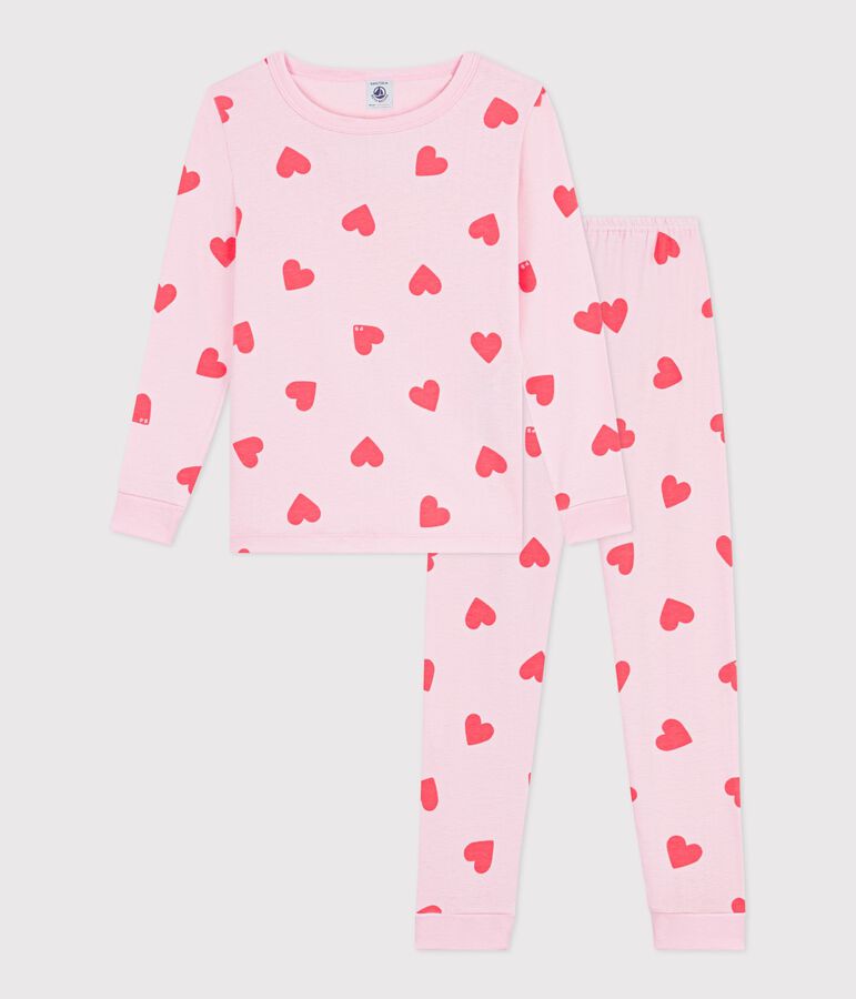CHILDRENS SLIM FIT COTTON HEART PYJAMAS