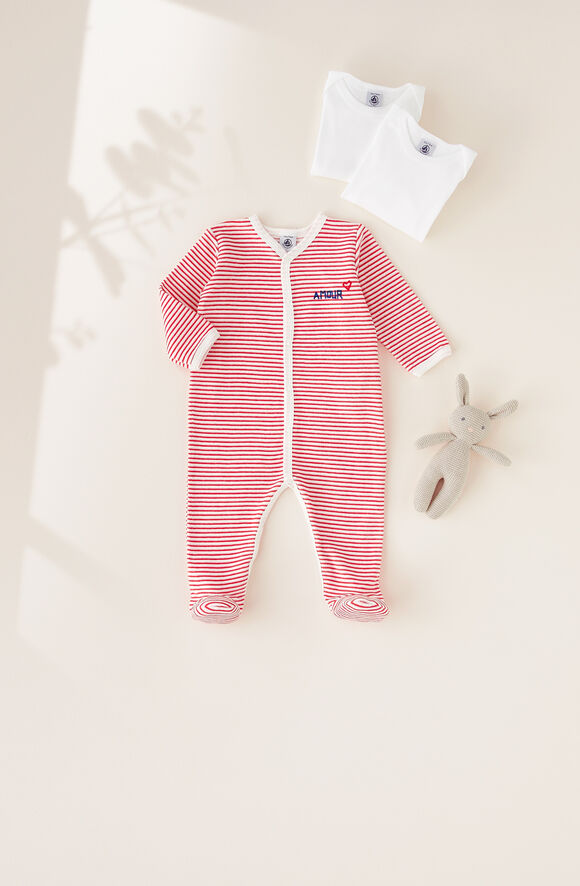 Red and White Striped Unisex Pyjamas