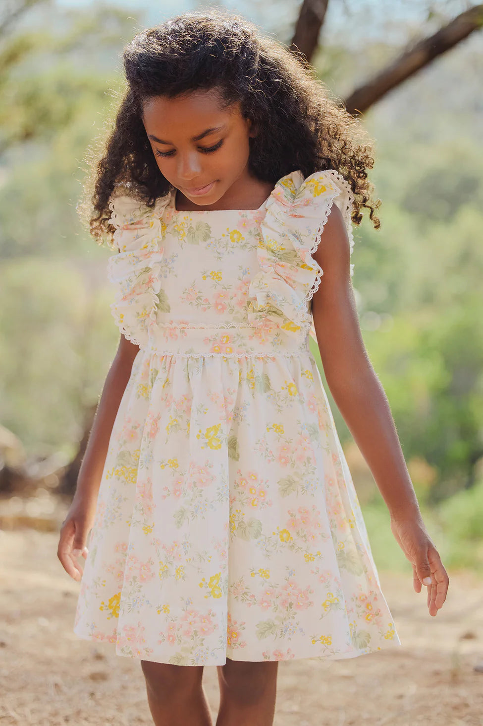 Tartine et Chocolat LINEN FLORAL DRESS