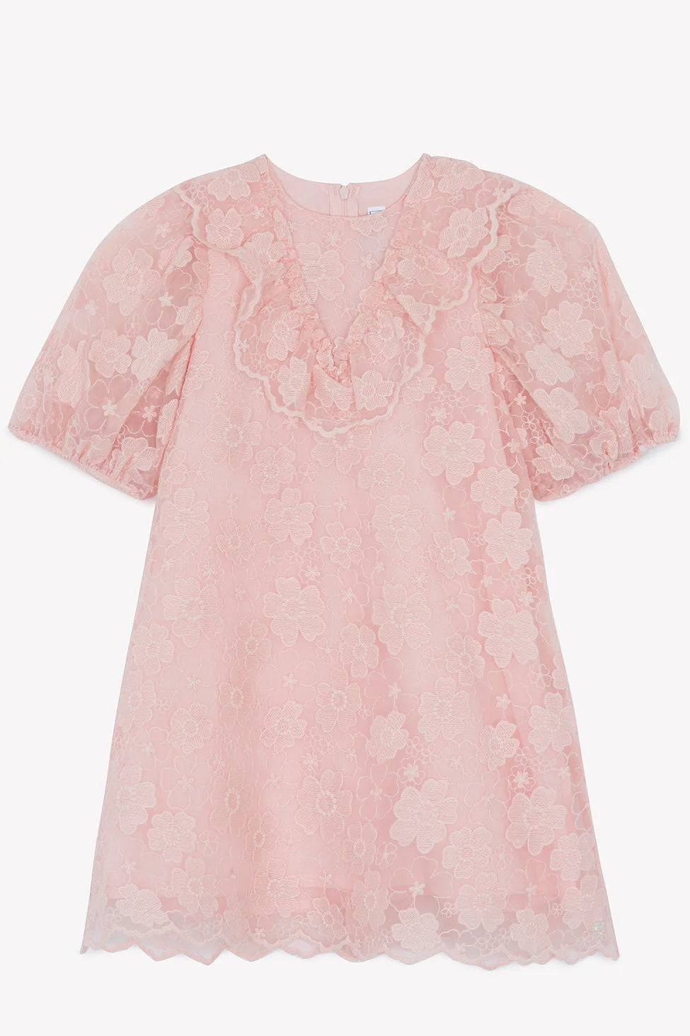 Tartine et Chocolat Pink old tulle Embrodery flowery DRESS