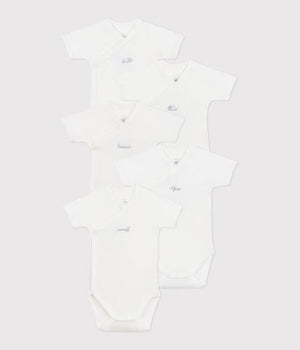 5 pack short sleeve crossover bodysuit