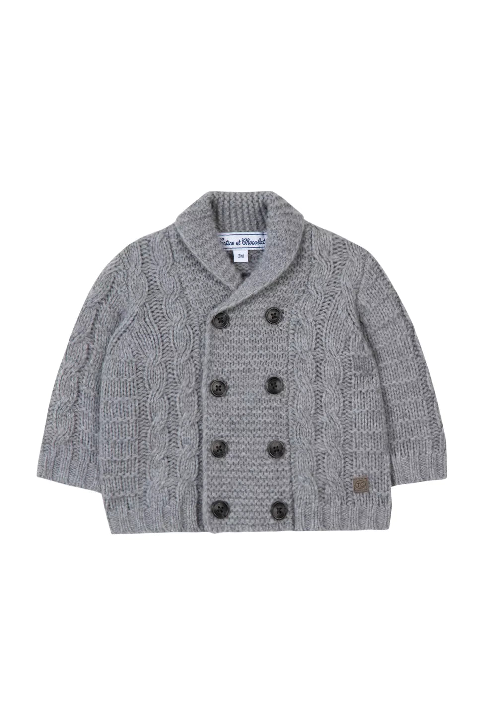 Tartine et Chocolat Grey knit double bottons