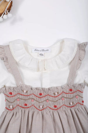 Tartine et Chocolat outfit with pink Embroidered