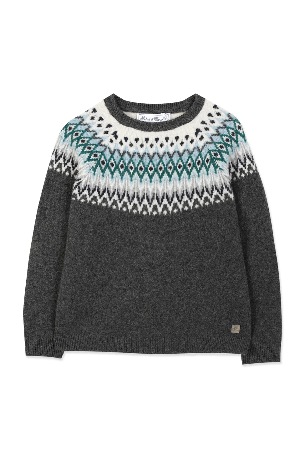 TARTINE ET CHOCOLAT Sweater Grey anthracite jacquard