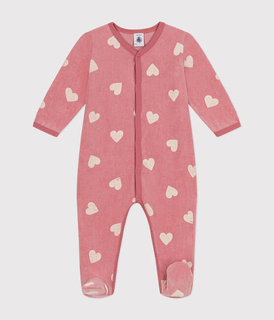 ROSE HEART VELOUR PAJAMAS