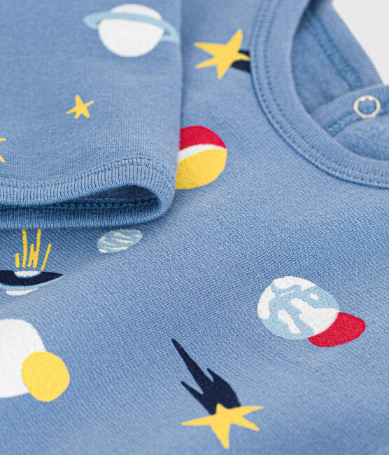 BLUE SPACE PRINT FLEECE PAJAMAS