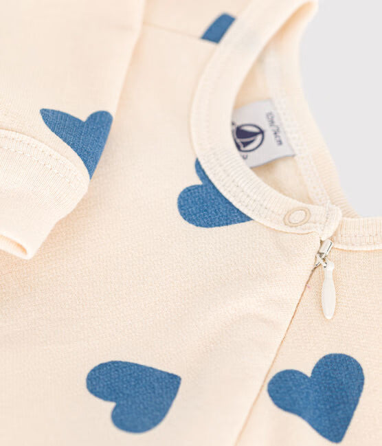 HEART PRINT FLEECE PAJAMAS