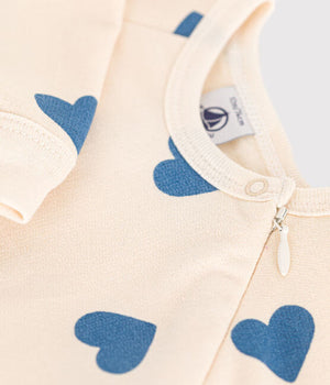 HEART PRINT FLEECE PAJAMAS