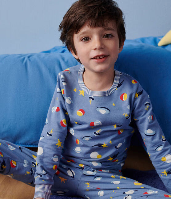 CHILDRENS SPACE PRINT FLEECE PAJAMAS