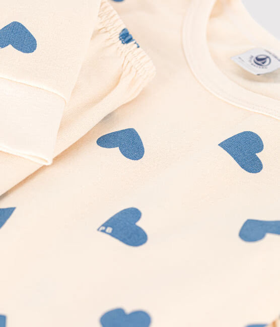 CHILDRENS BLUE HEARTS FLEECE PAJAMAS