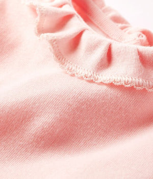 SHORT SLEEVES PINK BODYSUIT WITH COLLAR