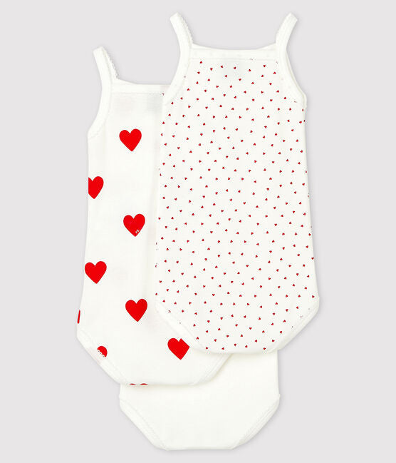 3 pack sleeveless red heart bodysuits