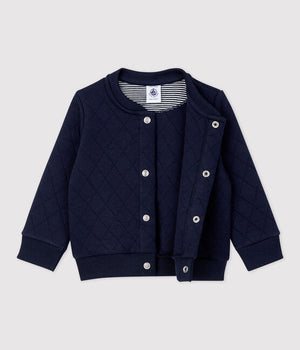 QUILTED NAVY CARDIGAN