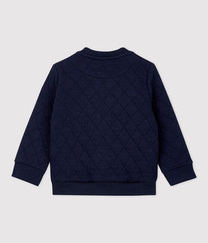 QUILTED NAVY CARDIGAN