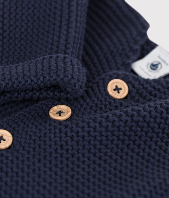 NAVY KNIT COTTON CARDIGAN