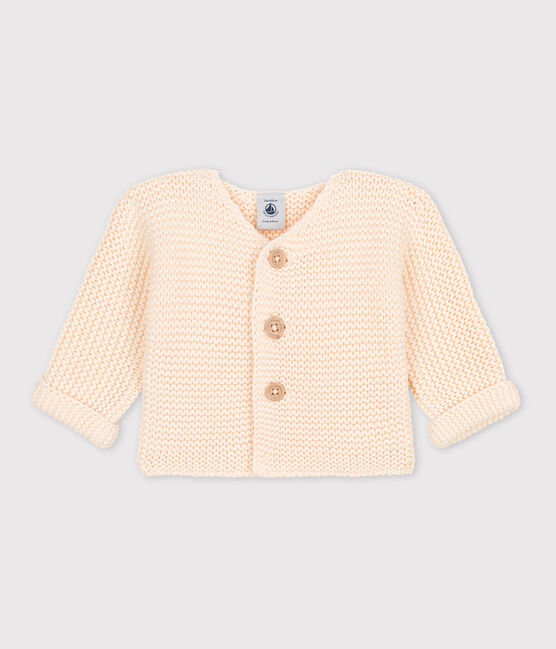 BEIGE KNIT COTTON CARDIGAN