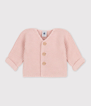 pink knit cotton cardigan