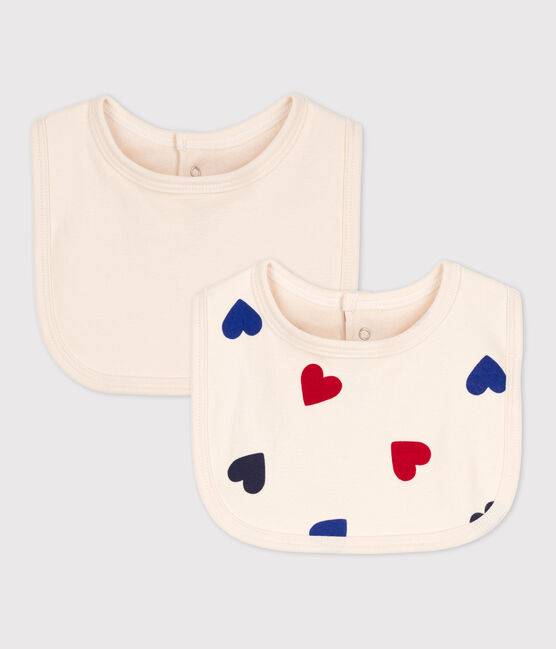 2 pack multicolor heart bibs