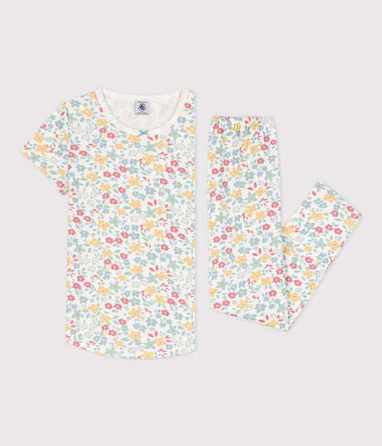 SHORT SLEEVE LONG PANTS FLORAL PYJAMAS