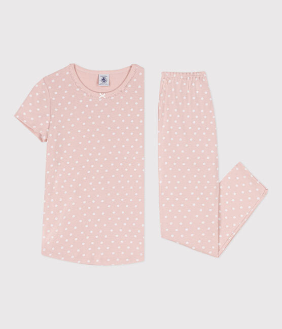 SHORT SLEEVE LONG PANTS DOTS PYJAMAS