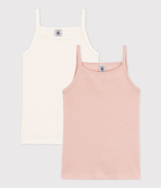 2 PACK PINK AND WHITE SLEEVELESS UNDERSHIRTS