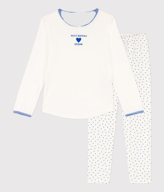 BLU AND WHITE LITTLE HEARTS PYJAMAS