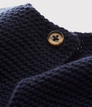 Navy cotton knit cardigan