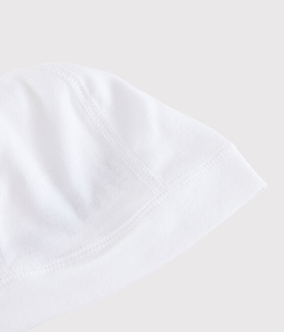 White cotton baby hat