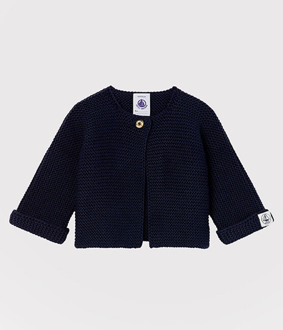 Navy cotton knit cardigan