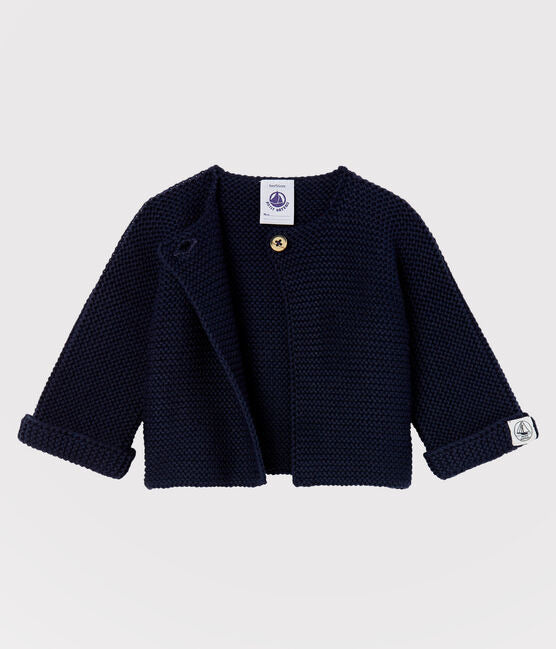 Navy cotton knit cardigan