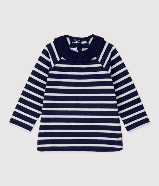 Striped tee shirt with collar