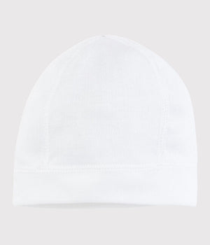 White cotton baby hat